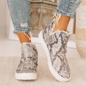 Very G Snake Print High-Top Sneakers